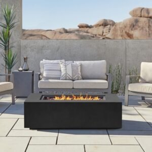 Real Flame Aegean Outdoor Fire Pit Table, Black