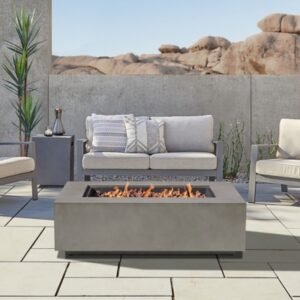 Real Flame Aegean Outdoor Fire Pit Table, Mist Gray