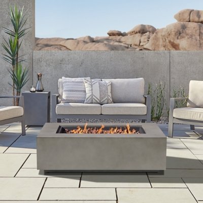 Real Flame Aegean Outdoor Fire Pit Table, Mist Gray