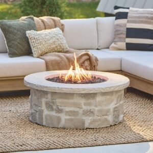 Real Flame Scottsdale Outdoor Fire Pit Table, Beige