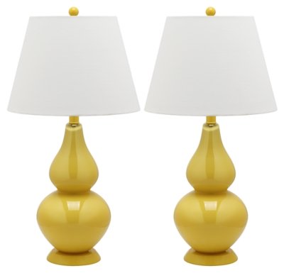 Safavieh Double Gourd Table Lamp (Set of 2), Yellow