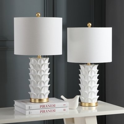 Safavieh Nico Table Lamp (Set of 2), White/Gold Leaf