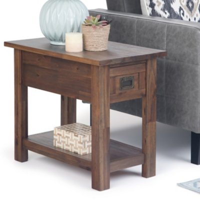 Simpli Home Monroe Narrow Accent Side Table, Distressed Charcoal Brown