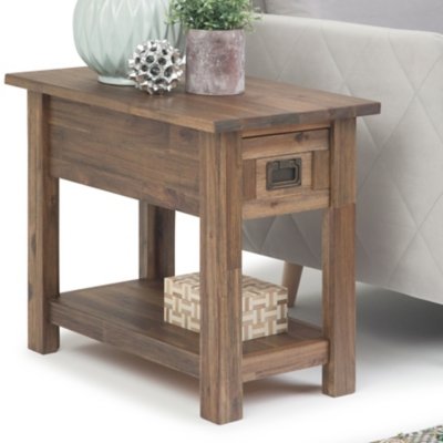 Simpli Home Monroe Narrow Accent Side Table, Rustic Natural Aged Brown