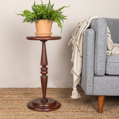 Storied Home Bishop Side Table, Dark Chestnut