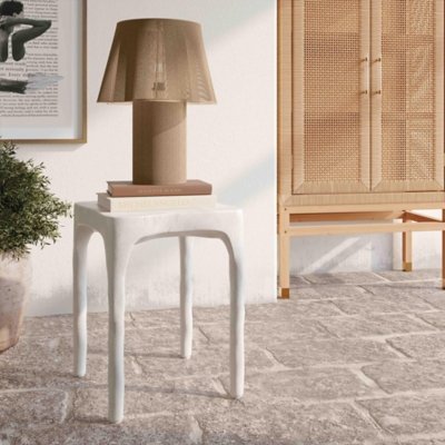 TOV Furniture Skully Side Table, Cream